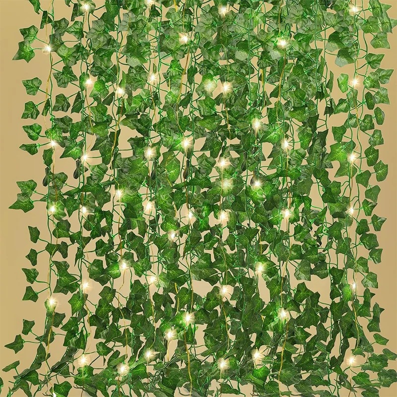 Home Office Layout - Guirlande lumineuse LED de lierre vert