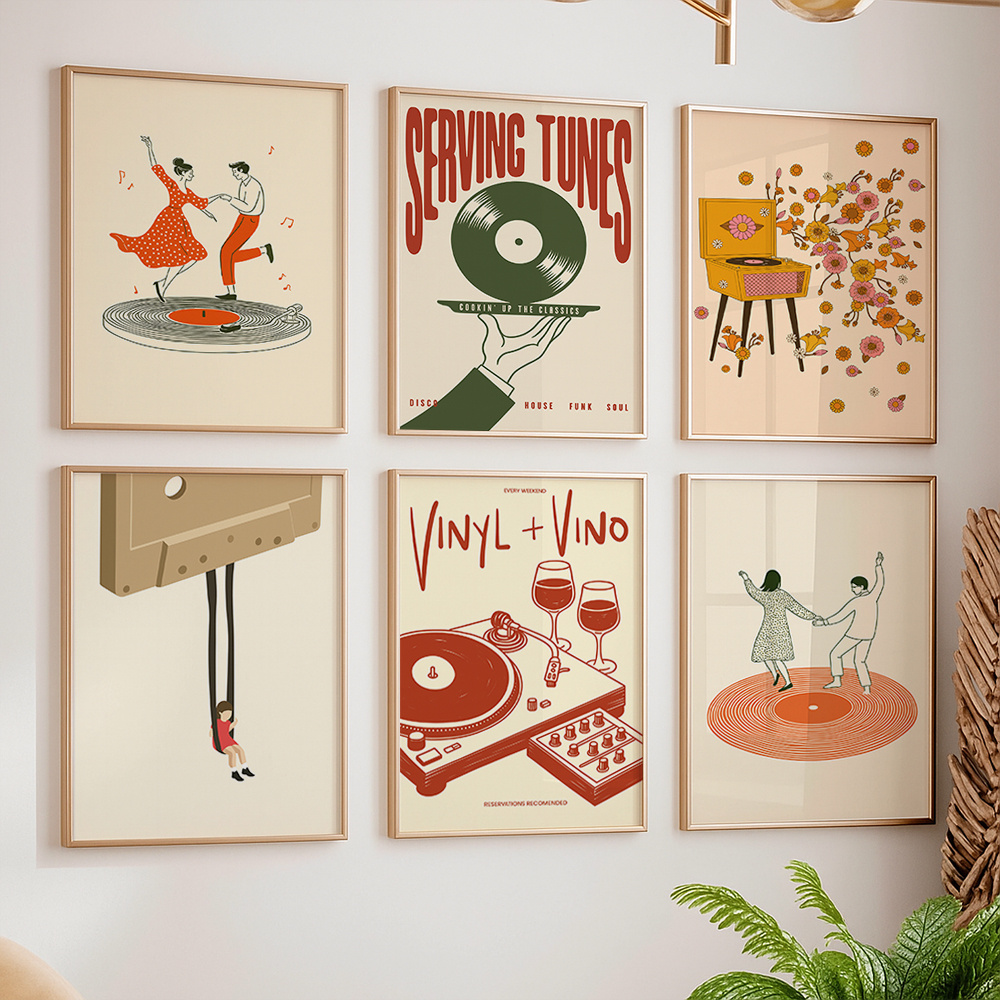 Home Office Or - 1 pièce Affiche murale vintage sur