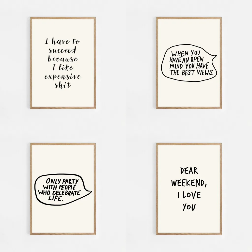 Home Office Room Inspiration - Tableaux muraux avec des citations amusantes