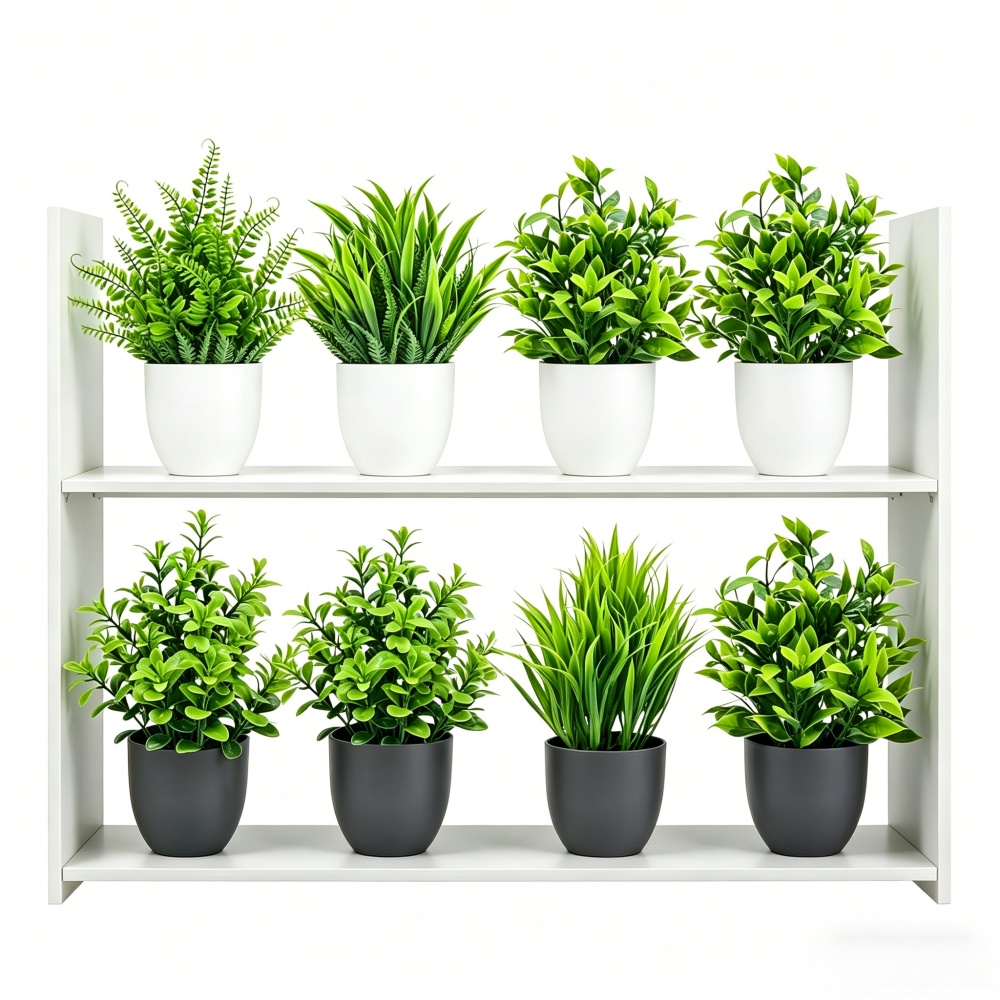 Home Office Layout - Lot de 4 mini-plantes artificielles en