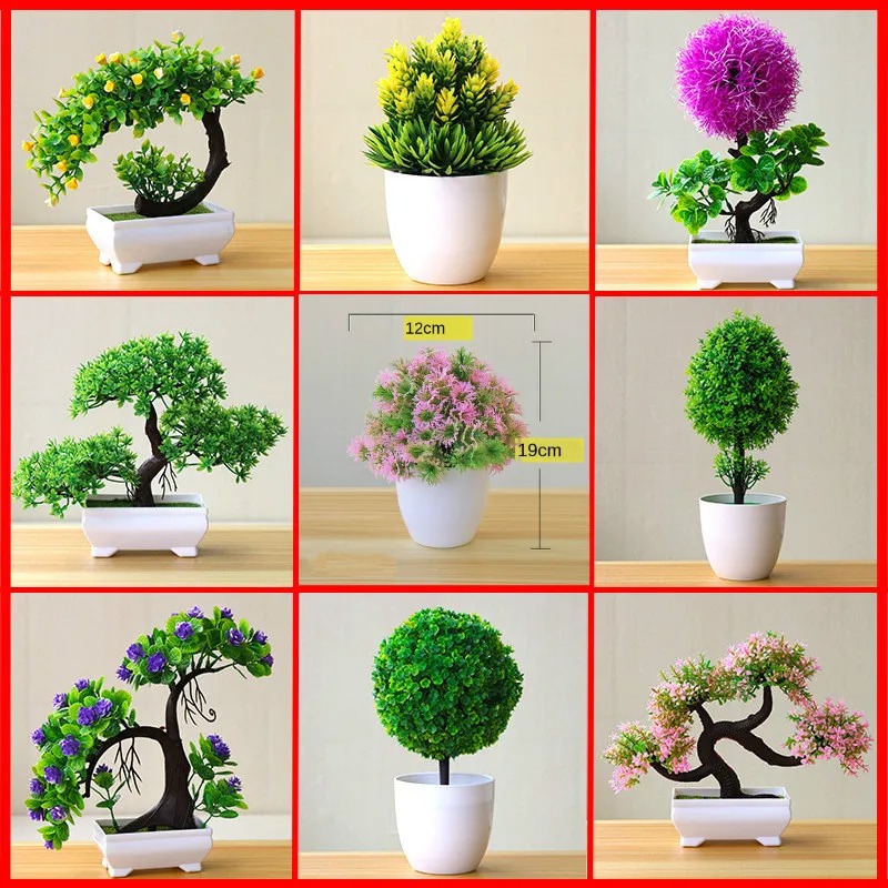 Home Office Layout - Petit arbre artificiel en pot, fausse
