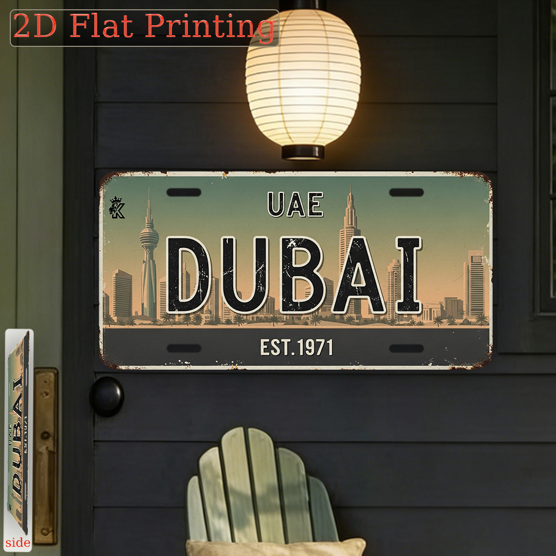 Home Office Dubai - Plaque murale vintage en métal durable