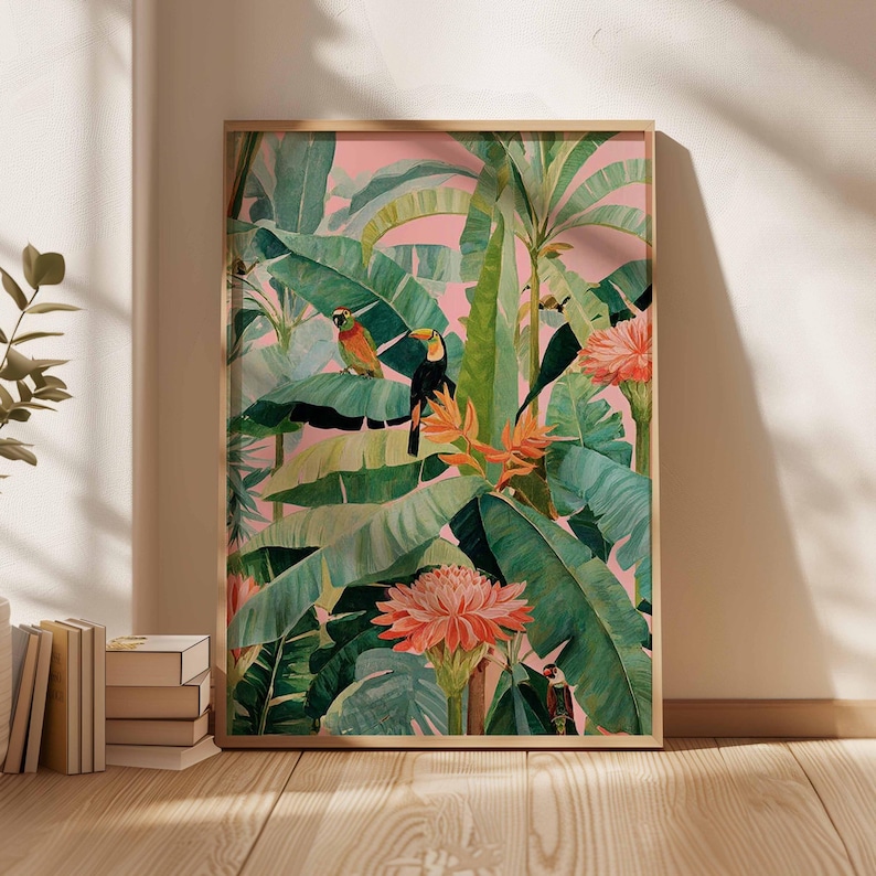 Affiche en toile tropicale rét - Home Office Or avis et prix