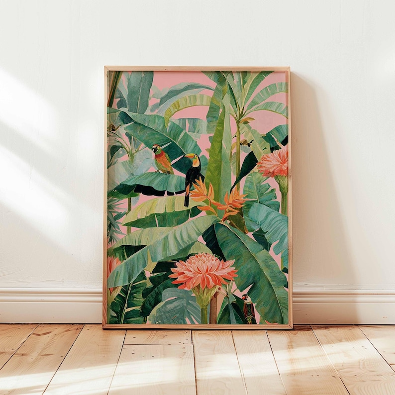 Affiche en toile tropicale rét - Home Office Or avis et prix