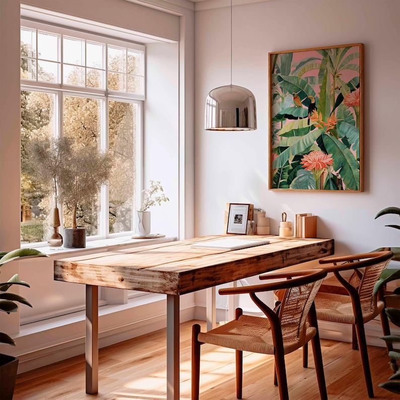 Affiche en toile tropicale rét - Home Office Or avis et prix