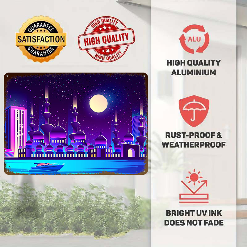Affiche Métallique Synthwave N - Home Office Dubai avis et prix
