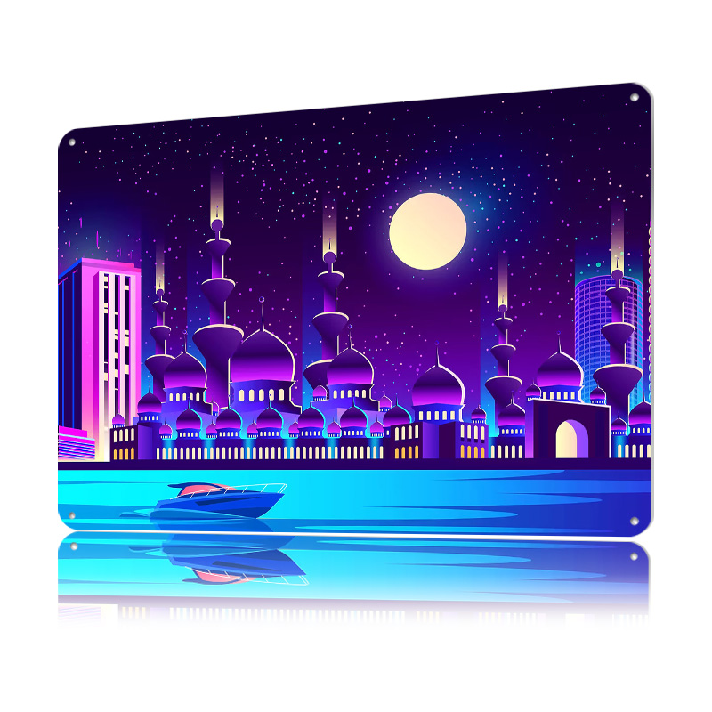 Affiche Métallique Synthwave N - Home Office Dubai avis et prix
