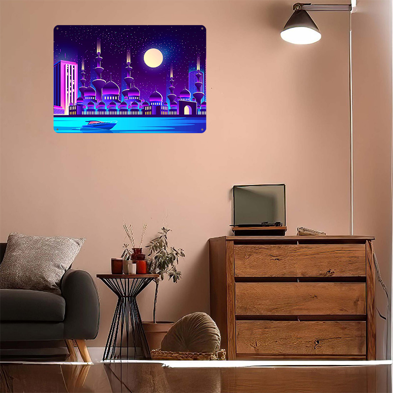 Affiche Métallique Synthwave N - Home Office Dubai avis et prix