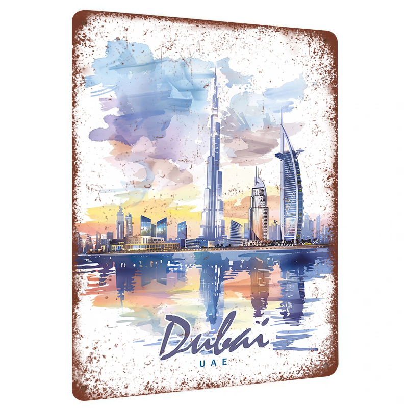 Dubaï horizon aquarelle métal  - Home Office Dubai avis et prix