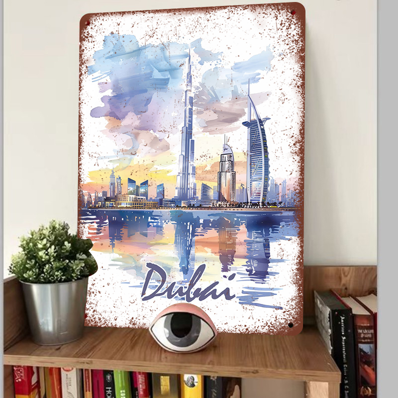 Dubaï horizon aquarelle métal  - Home Office Dubai avis et prix