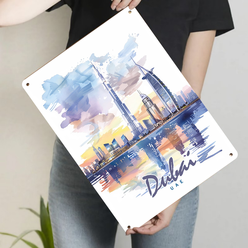 Dubaï horizon aquarelle métal  - Home Office Dubai avis et prix