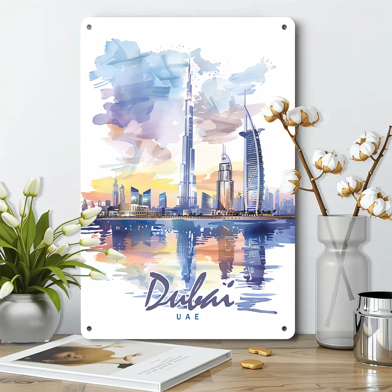 Dubaï horizon aquarelle métal  - Home Office Dubai avis et prix