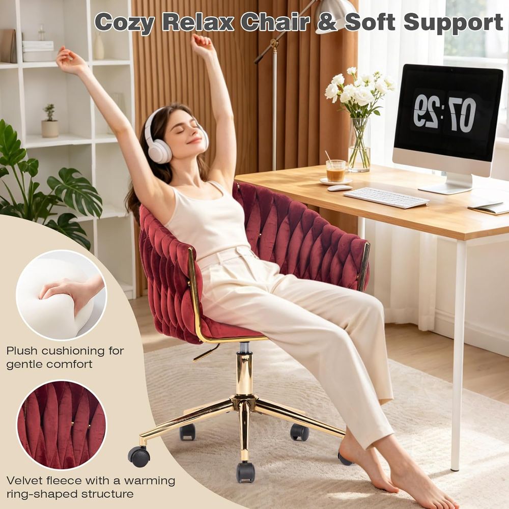 Chaise de bureau en velours, c - Home Office Or avis et prix