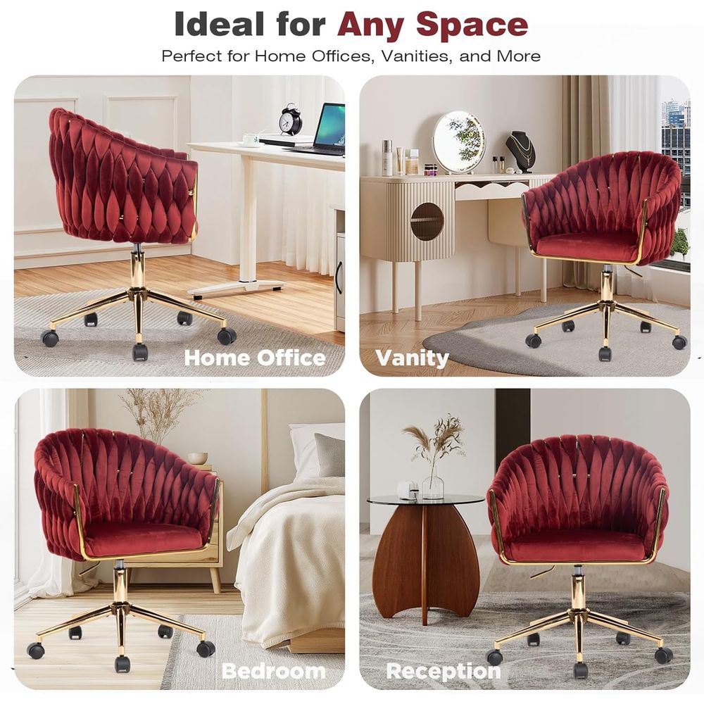 Chaise de bureau en velours, c - Home Office Or avis et prix