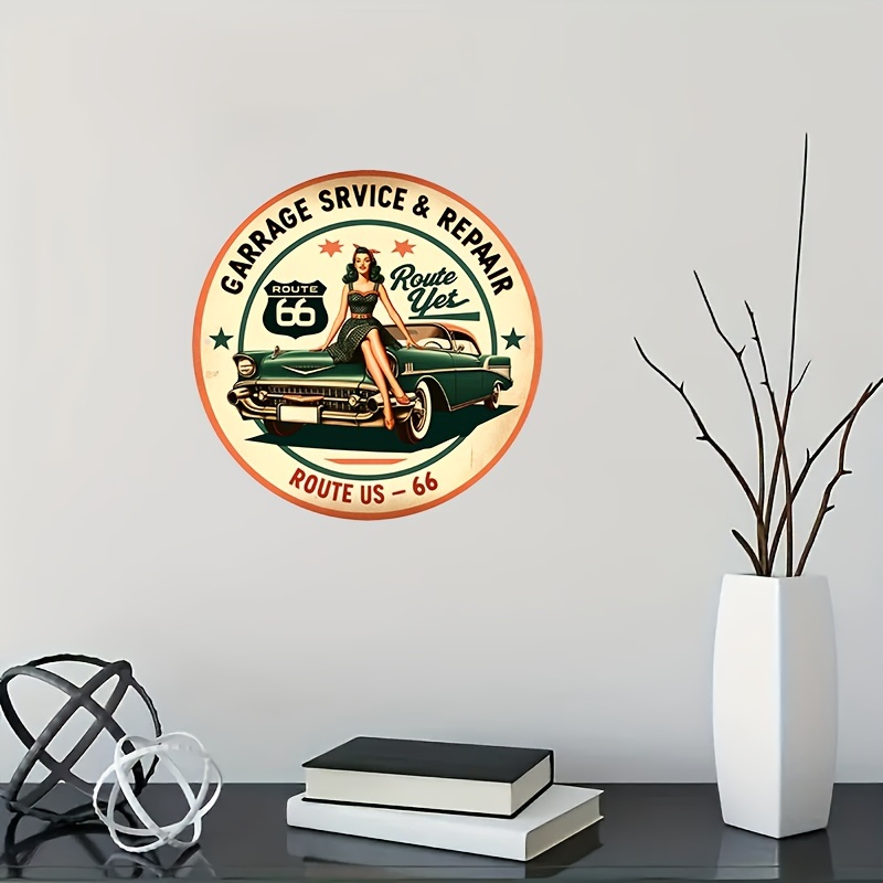 Panneau rond en aluminium vint - Home Office Or avis et prix