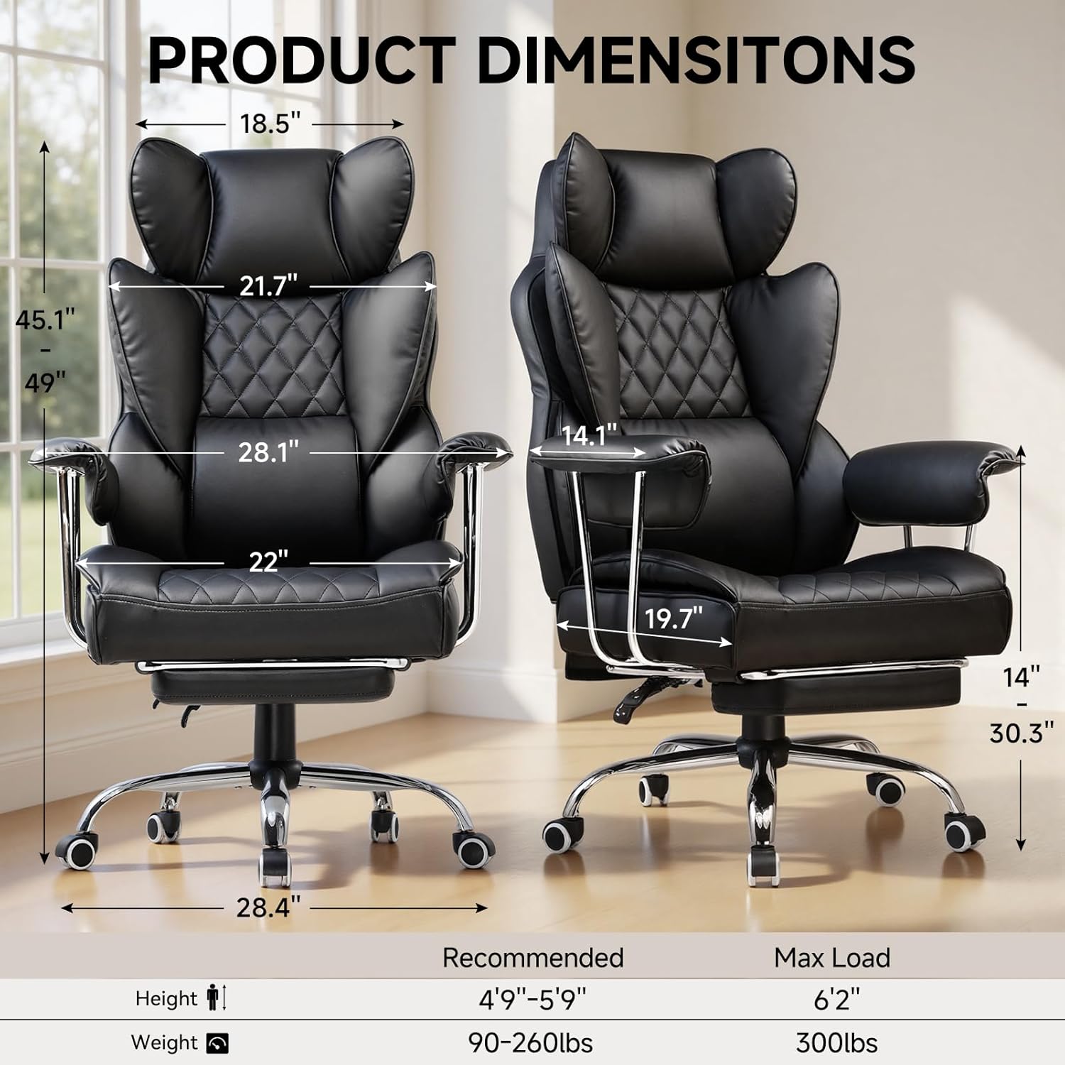 Chaise de bureau grande et hau - Ergonomic Office Chair avis et prix