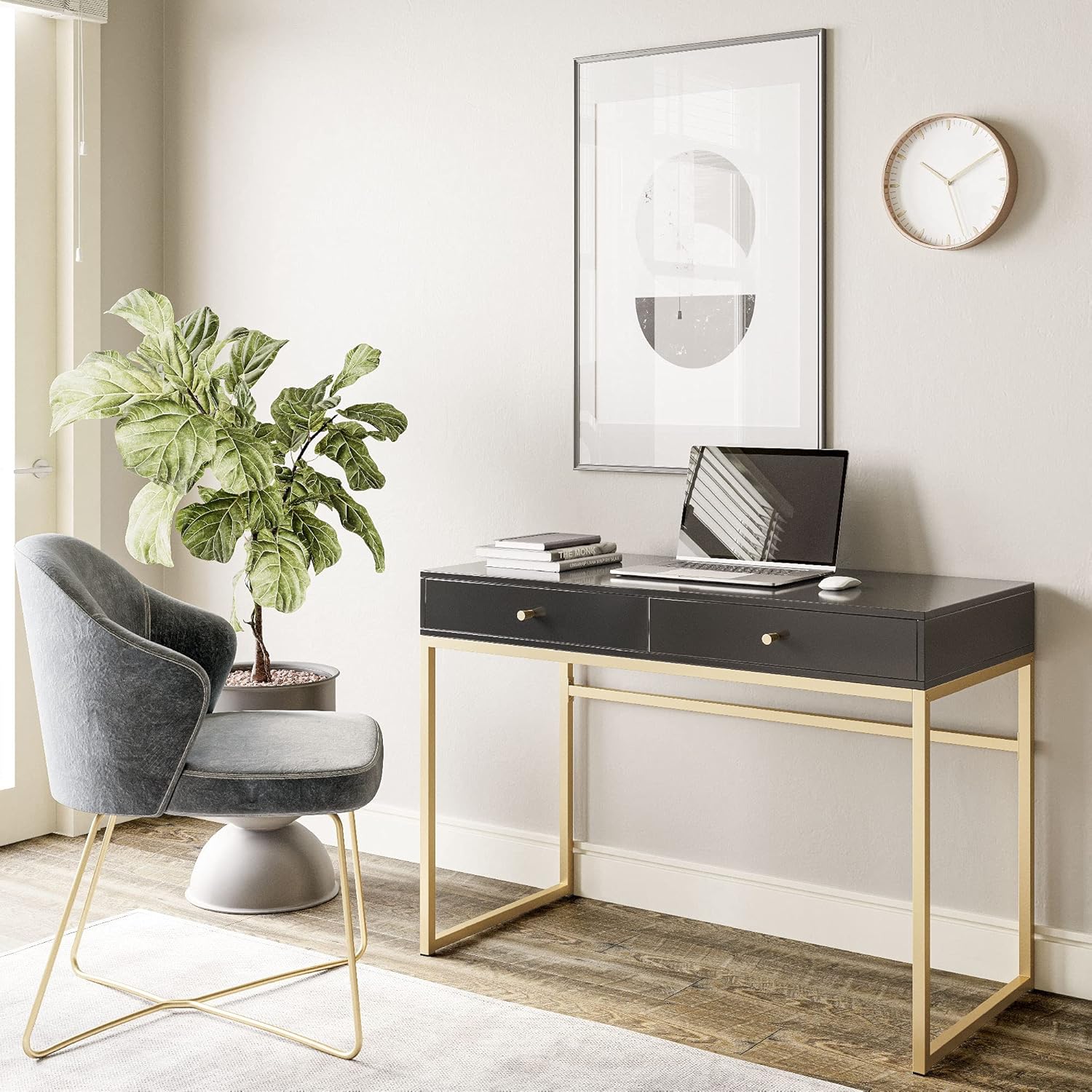 Coiffeuse ou bureau de travail - Home Office Or avis et prix